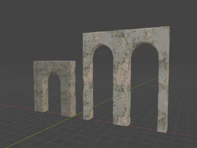 Middle Age Arch Wall Free low-poly 3D model