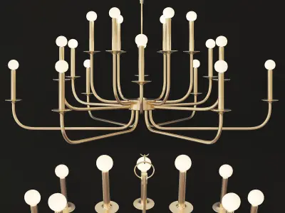 Chandelier low poly 3d models collection 10 pieces Low-poly 3D model by 3dFront