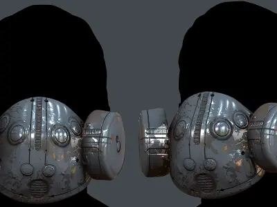 Gas mask helmet 3d model scifi Low-poly  Low-poly 3D model 505
