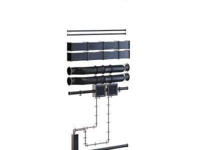 Wall Pipes 3D model