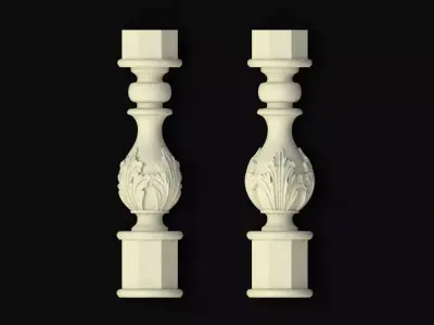 antique baluster 3D model 11