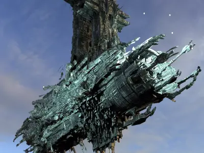 Dark lord reaper ship  Low-poly 3D model