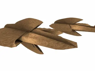 Heneturianer Spaceships Low-poly 3D model