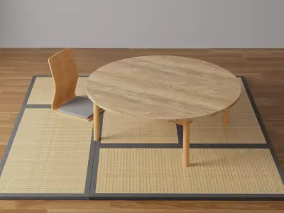 Japanese Tatami Room or Tea Room Set 3D model