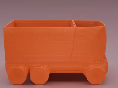 6 wheeler truck planter and pencil pot 3D print model