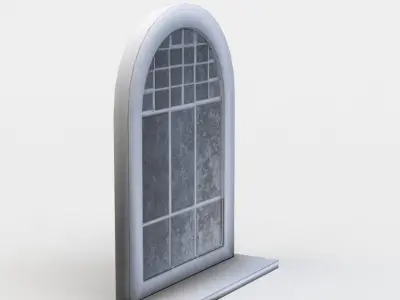 Window arched Low-poly 3D model
