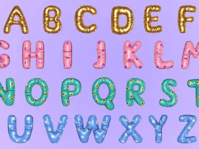 Birthday Baloons 3D model