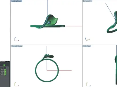 Solitaire Wedding Engagement Women Light Weight Bypass Rings 3D print model 4