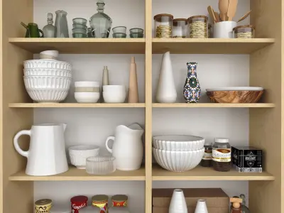 shadowcase kitchen cabinet with glass doors 3D model