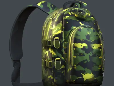 Backpack Camping Generic military human bag storqge baggage Low-poly 3D model