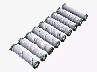 Aerospace Thermal Sleeves 9 Pieces Set M1 3D model