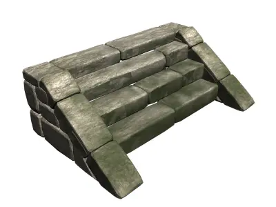 Blacksmith shop - stone ladder 01 3D model