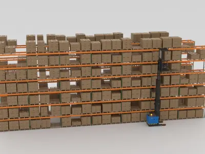 Order Picker Warehouse Forklift Low-poly 3D model