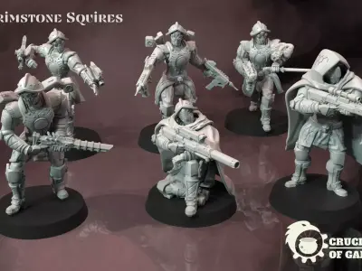 Brimstone Squires pre-supported modular miniatures kit 3D print model