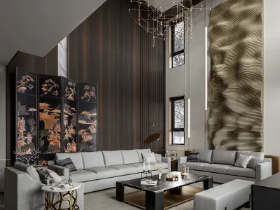     villa interior scenes 3D model