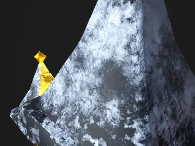 Snowy Victorian Street Lamp Low-poly 3D model