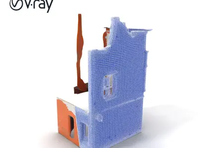 Abandoned Brick Building Model Pack  HighQuality D Environment Low-poly 3D model