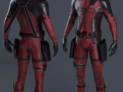 Dead Pool Mid Poly 3d Model Low-poly 3D model