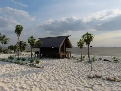 Forest villa-wooden villa-virgin wooden hut 3D model