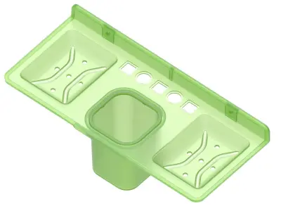 Double soap dishes with tumbler  tooth brush holders 3D print model