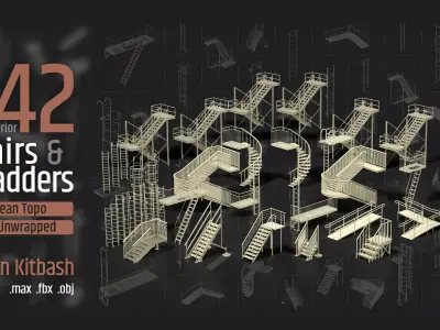 42 Exterior stairs and ladders 3D model