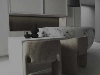 Modern living room Low-poly 3D model get
