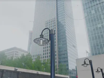 Street Light -7- Blue Version -1 Lamp- Low-poly 3D model