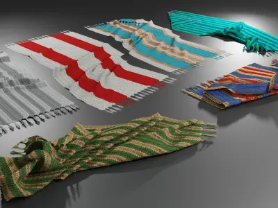 carpet beach towels Low-poly 3D model