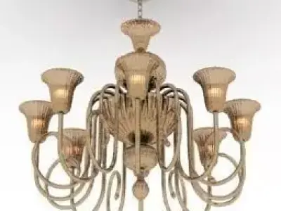 Lamp chandelier with six lights 3D model