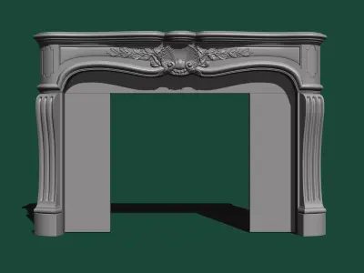 Louis XV style classical fireplace 3D model