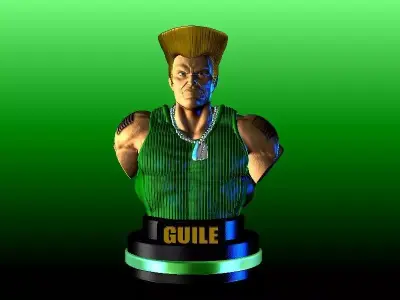 GUILE STREET FIGHTER VIDEO GAMES BUST 3D print model