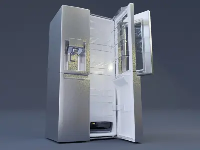 double door lg fridge 3D model
