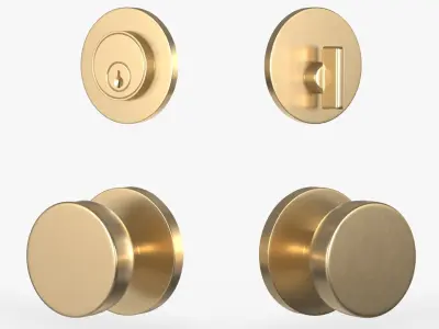 Tumalo Cylinder Round Deadbolt Set 3D model