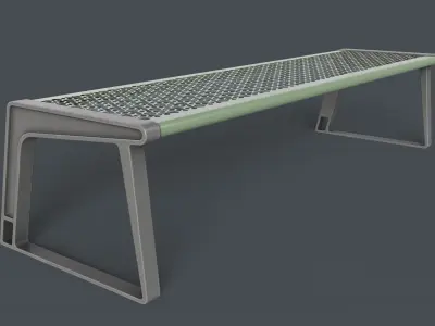 Metal Modern Bench 15 PBR Game Ready Low-poly 3D model