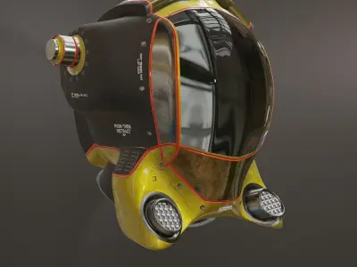 Sci fi Helmet 2 Low-poly 3D model