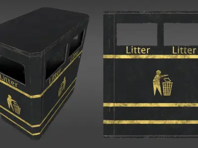 Derby E Double Litter Bin 3D model