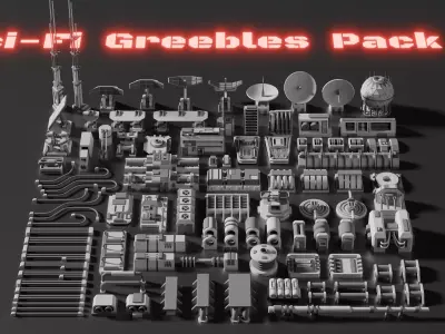 Sci-Fi Greebles Pack 4 3D model
