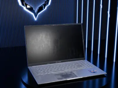 used laptop with realistic textures Low-poly 3D model