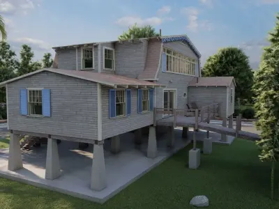 Casa Scene-villa-modern house 3D model 34