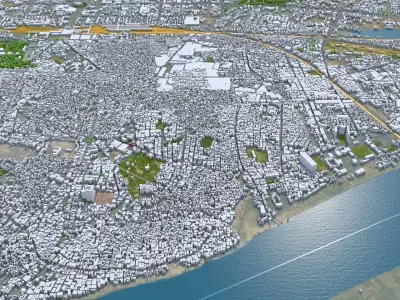 Prayagraj Uttar Pradesh India 25km Low-poly 3D model