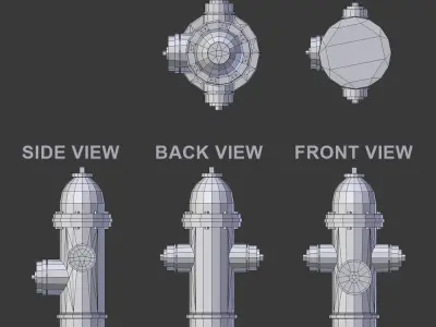 Fire Hydrant Low-poly 3D model