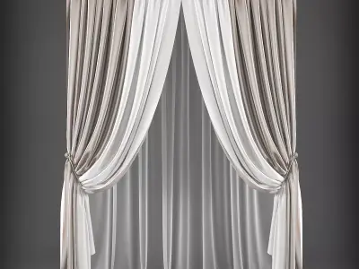 Curtain 3D Low-poly 3D model buy