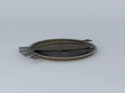 Eco Rail TrackTurnTableOld Wooden Split Sleepers Free 3D model
