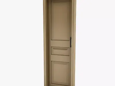 3D Wooden Door Basic Low-poly 3D model