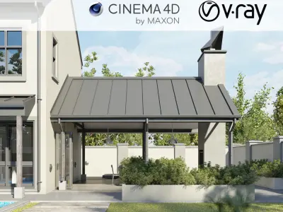 Set 5 - VRay C4D - 8 x Interior and Exterior Scenes 3D Model Pack