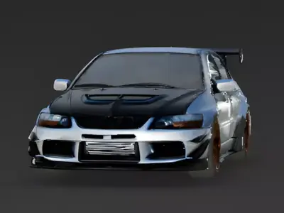 Silver Street Performance Sedan 3D Model Low-poly 3D model