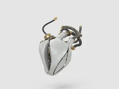  Sci-Fi Artificial Cyber Heart - High-Quality Photorealistic 3D Model 