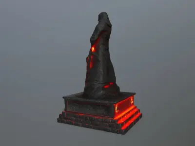 lava statue 3 Low-poly 3D model