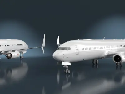  Boeing 737-900 with Cabin and Doors Rigged for Cinema 4D 