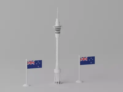 Sky Tower Auckland New Zealand 3D model